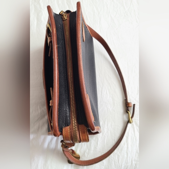 Vintage Dooney & Bourke Buckle Satchel Purse Black Pebbled Leather USA Designer - Picture 7 of 16